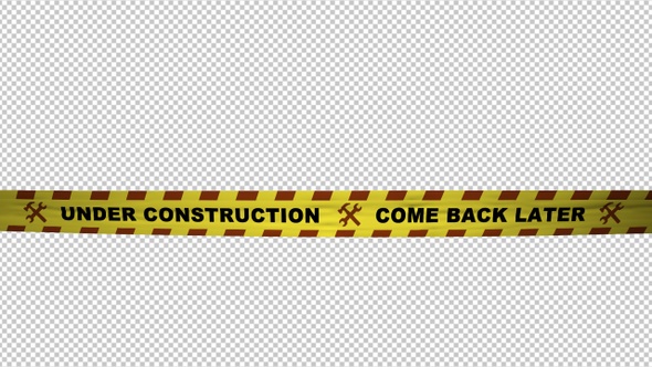 Warning Tape - Under Construction - 4K Loop alt