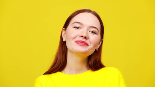 Closeup Portrait of Confident Young Woman with Problematic Skin and Dental Braces Laughing Out Loud alt