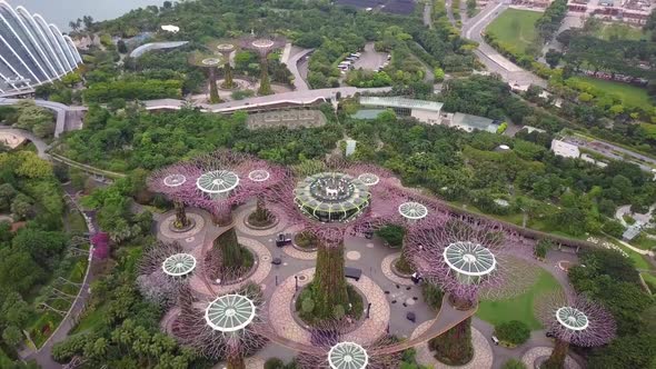 Marina Bay and Garden By the Bay Aerial View in Singapore alt