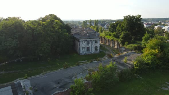 Aerial Shot City Brody Castle, Ukraine alt