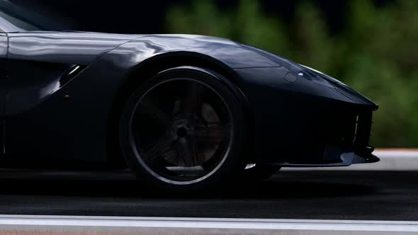 Black Luxury Sports Car Close Up