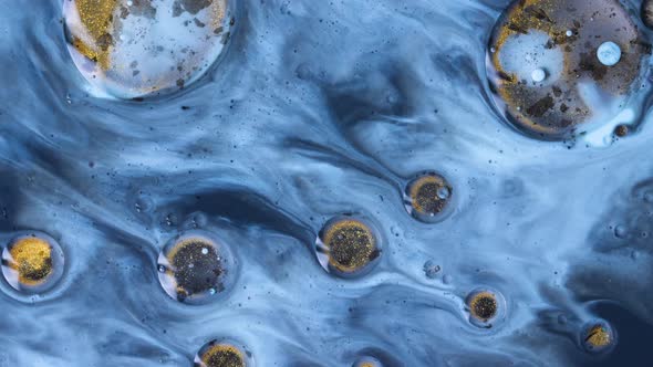 Abstract Acrylic Paint Spread Blast Explode Galaxy. Bright colored bubbles sparkling. alt