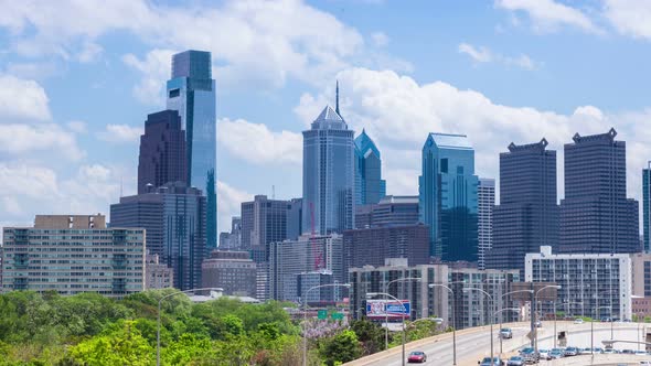 4K Timelapse of the philadelphia skyline - Pennsylvania USA