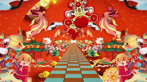China Spring Festival Holiday Stage Background