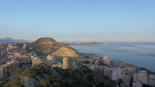 Panorama of Alicante on the Coast of Mediterranean Sea, Spain alt