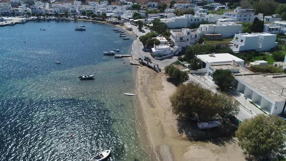 Serifos island in the Cyclades in Greece seen from the sky alt