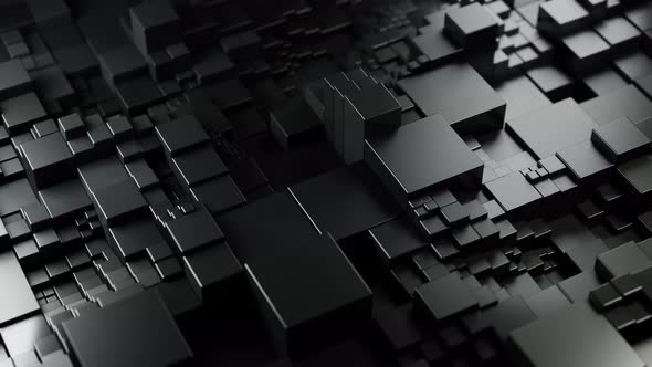 Seamless background animation with black cubes