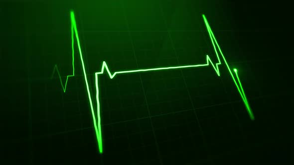 Digital EKG Pulse Green