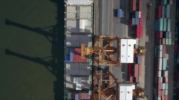 Logistic Concept Aerial Shot Above Commercial Dockyard 01 alt