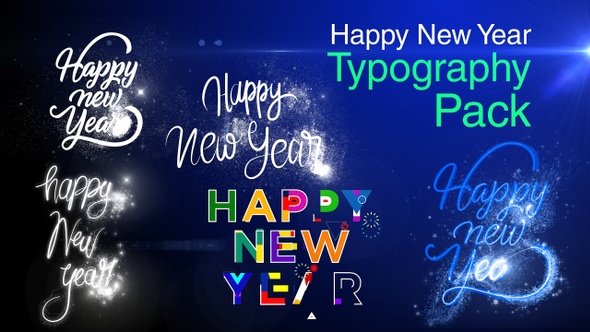 Happy New Year Typography Pack
