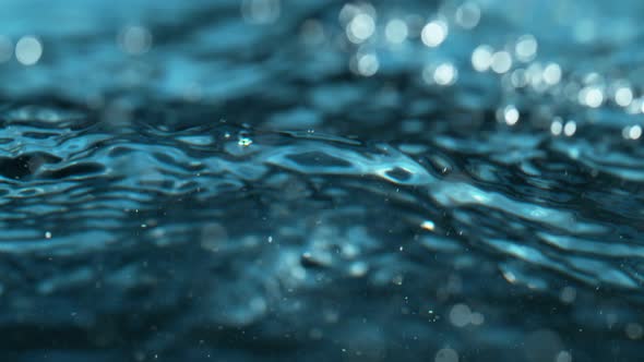 Super Slow Motion Shot of Blue Clear Water Waves Background at 1000 Fps alt