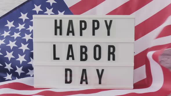 Slow Motion Waving American Flag Background alt