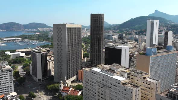 Modern Buildings, Architecture, Skyscrapers, Rio De Janeiro, Brazil, Aerial View, Drone Footage alt