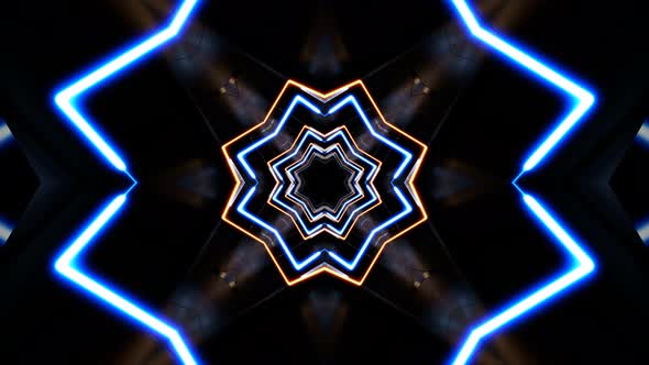 Abstract Neon Lights Tunnel Loop Background