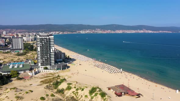 Aerial view to a sea resort Sunny Beach