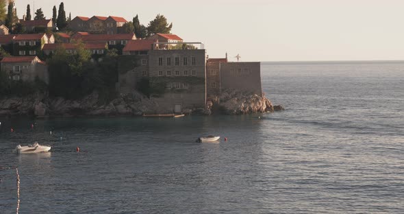 A Footage of Sveti Stefan Island in Budva