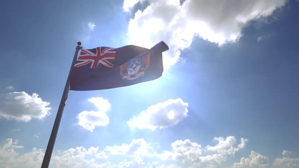 Tristan da Cunha Flag (UK) on a Flagpole V4