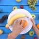 Fruits on Blue Ecological Background - VideoHive Item for Sale