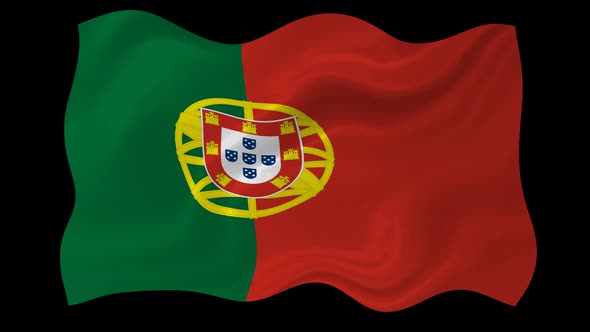 Portugal Flag Wavy National Flag Animation