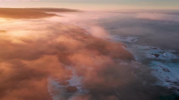 Amazing Nature Landscape  Drone Shot Soaring Magical Golden Orange Sunrise alt