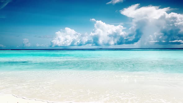 The coastline of the ocean. Maldives, June 2021