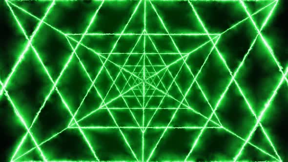 Amazing Green Color Fire Triangle Tunnel Animated Background alt
