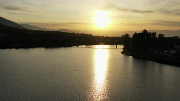 Sunset and Lake