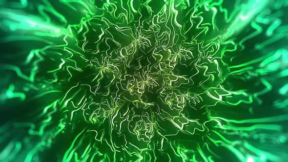 Green Glowing Wavy Abstraction alt