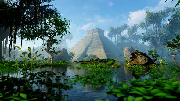 Ancient Pyramid In The Jungle Swamps, Motion Graphics | VideoHive