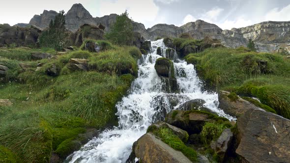 Ordesa y Monte Perdido National Park, Huesca, Aragon, Spain. Crane Shot alt