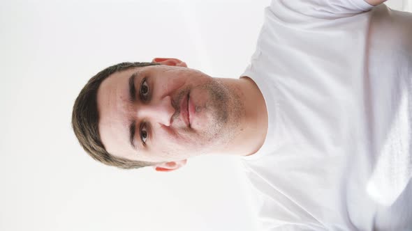 Portrait of Young Man Was Got a Good News alt