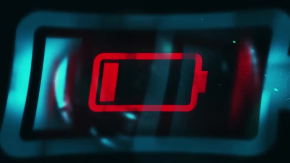 Animated Low Battery Concept Motion Graphic 4k