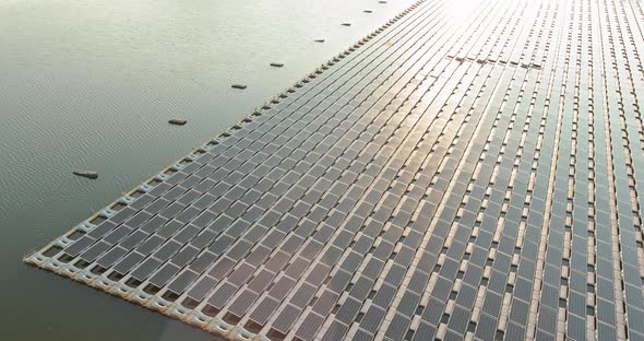 Solar Panels Floating in Water with in the Perfect Green Energy for a Clean Environment alt