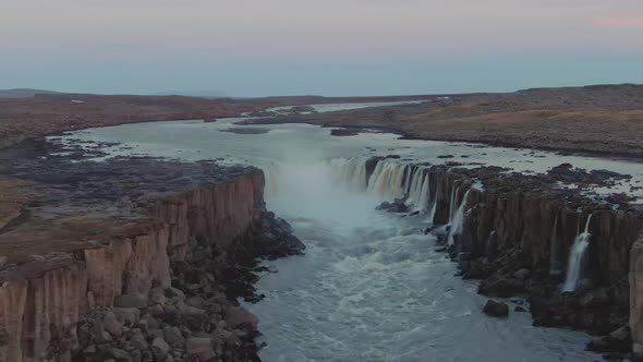 Selfoss Waterfall. Iceland. Aerial View alt