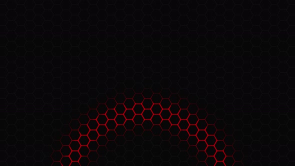 Bright Red Wave of Hexagon Shapes alt
