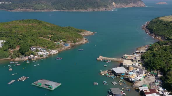 Top view of fishing village alt