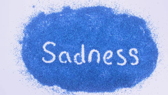Indian Hand Writes On Blue Sadness