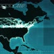 World map with US statistics: Population, Airports, Routes and Railroads. Blue. - VideoHive Item for Sale