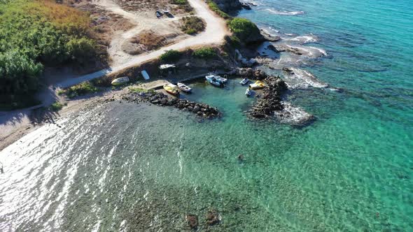 Aerial View of Katragaki Beach, Tragaki, Zakynthos, Greece