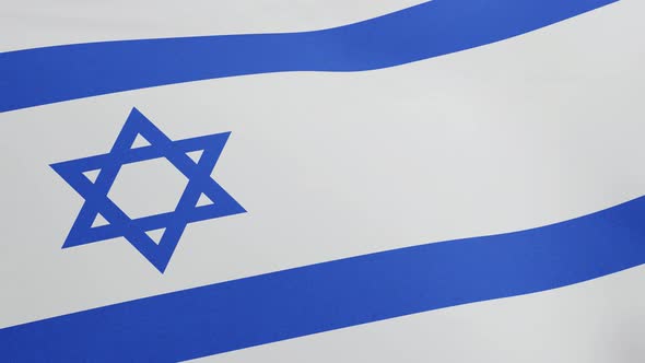National Flag of Israel Waving Original Size and Colors 3D Render Flag State of Israel Used Star of alt