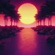 Palm Tree and Sunset, 80&#39;s Retrowave Background 4K - VideoHive Item for Sale