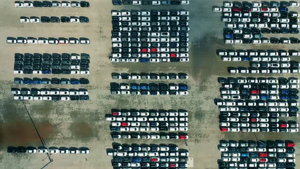 View From Above of Multiple Newly-produced Cars alt