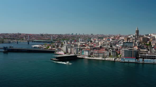 Istanbul City Golden Horn Aerial View