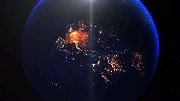 Realistic Earth Night Zoom Out Clouds Turkey Istanbul alt