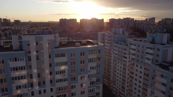 sunset over Kyiv, Ukraine