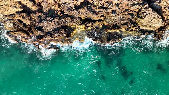 Texture of the sea aerial view 4K Alanya Turkey alt