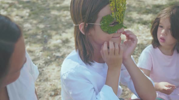 Little boy wearing a mask with flowers