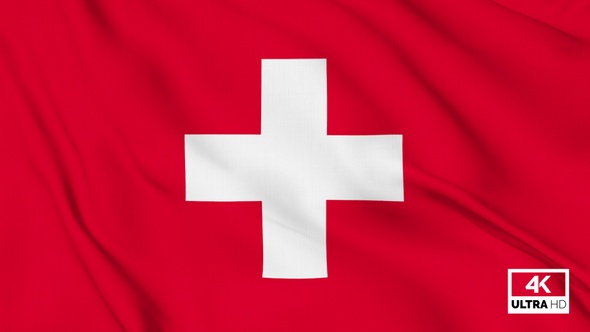Switzerland Flag Waving Slowly Looped alt