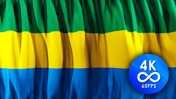 Flag loop GABON |4K| 60fps