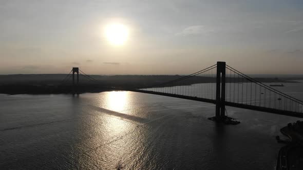 Verrazano Bridge and the East River in New York City alt
